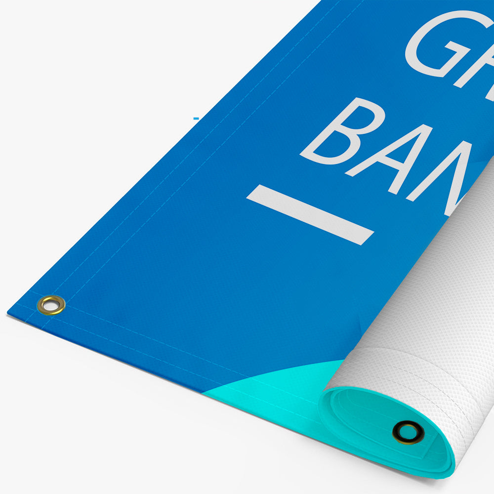 Custom 18oz blockout vinyl banner with single-sided printing