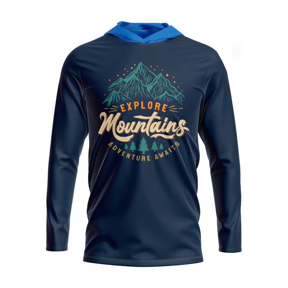 150GSM Mesh Jersey Long Sleeve Hoodie T-shirt (Full Dye Sublimation)#USA500039