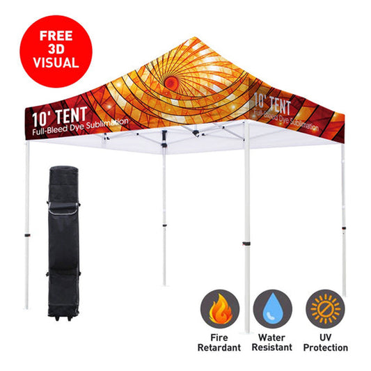 Premium Aluminum (Silver)10' Tent Kit (Dye-Sublimation) 17" Valance